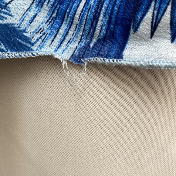 Vintage Parttee Blue Tropical Floral Hawaiian Blouse Top Size Medium - Picture 6 of 11